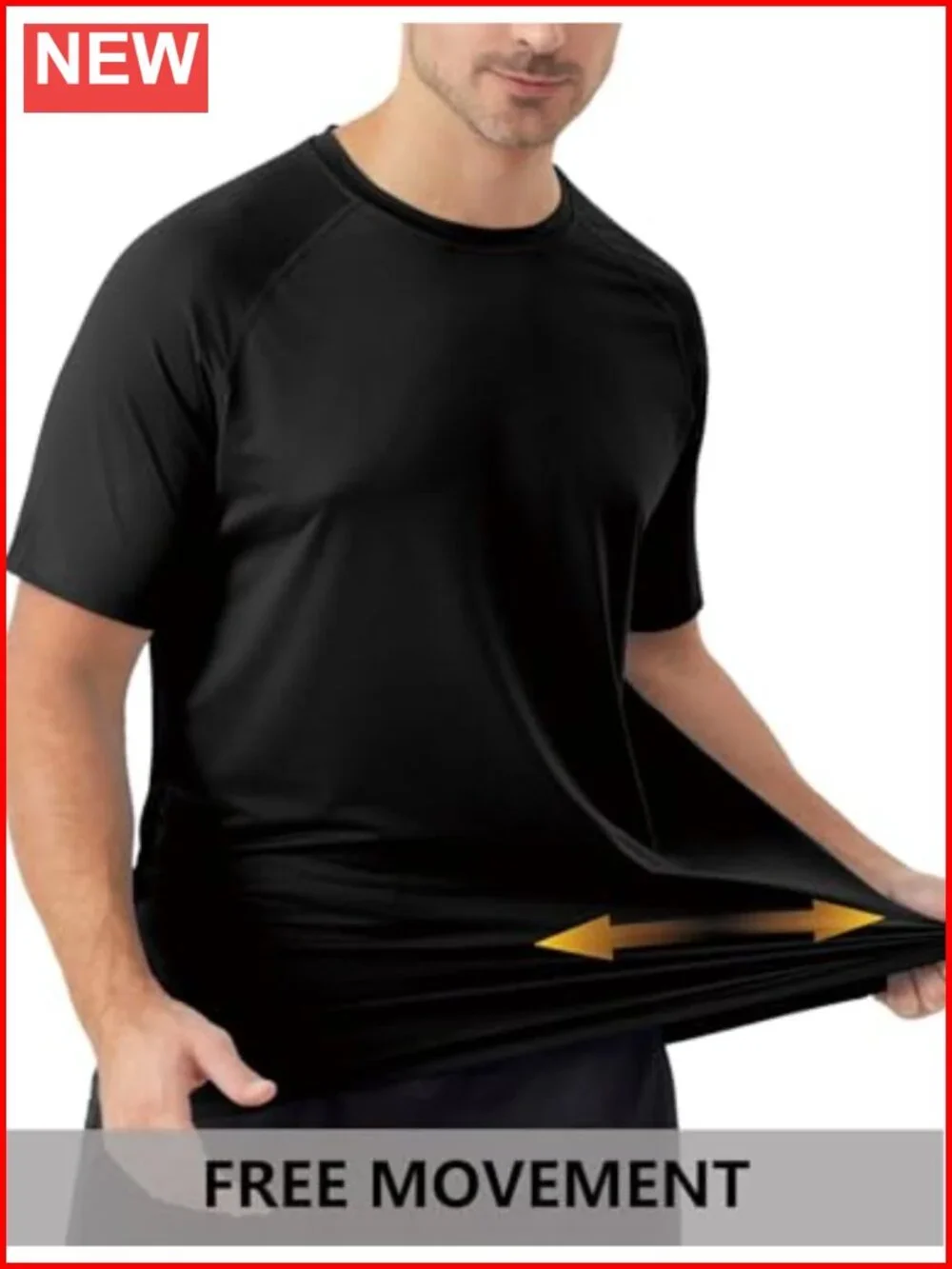 Men's UPF 50+ Quick Dry Rash Guard UV Sun Protection Short Sleeve Shirt